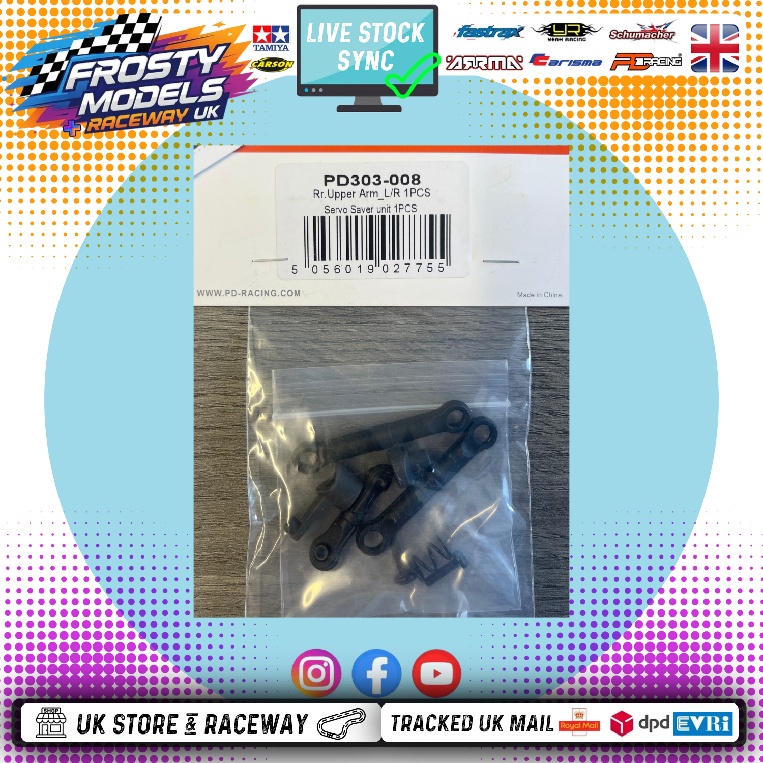 PD Racing TK16 & TR16  - Steering arms + servo saver - PD303-008