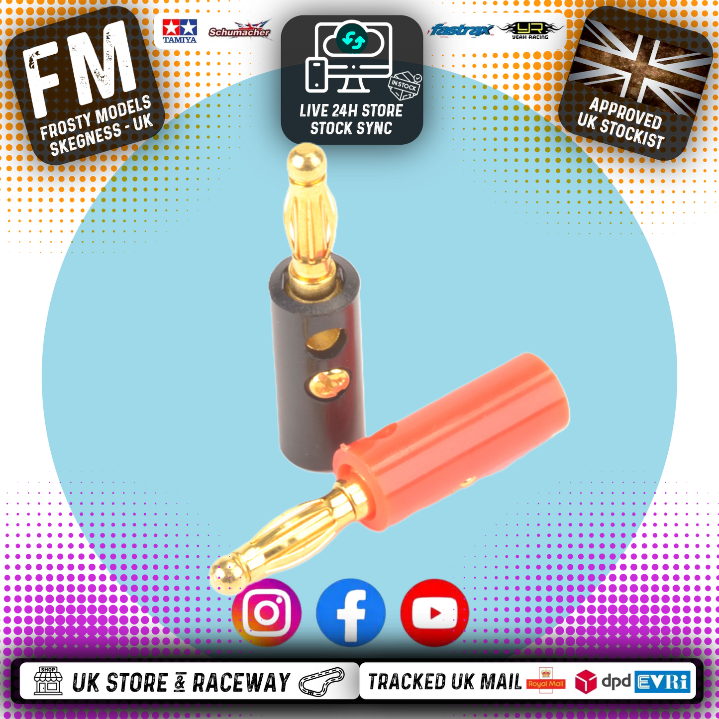 MK - Battery / Charger Banana Bullet Plugs 4mm - 2pcs - MK4053