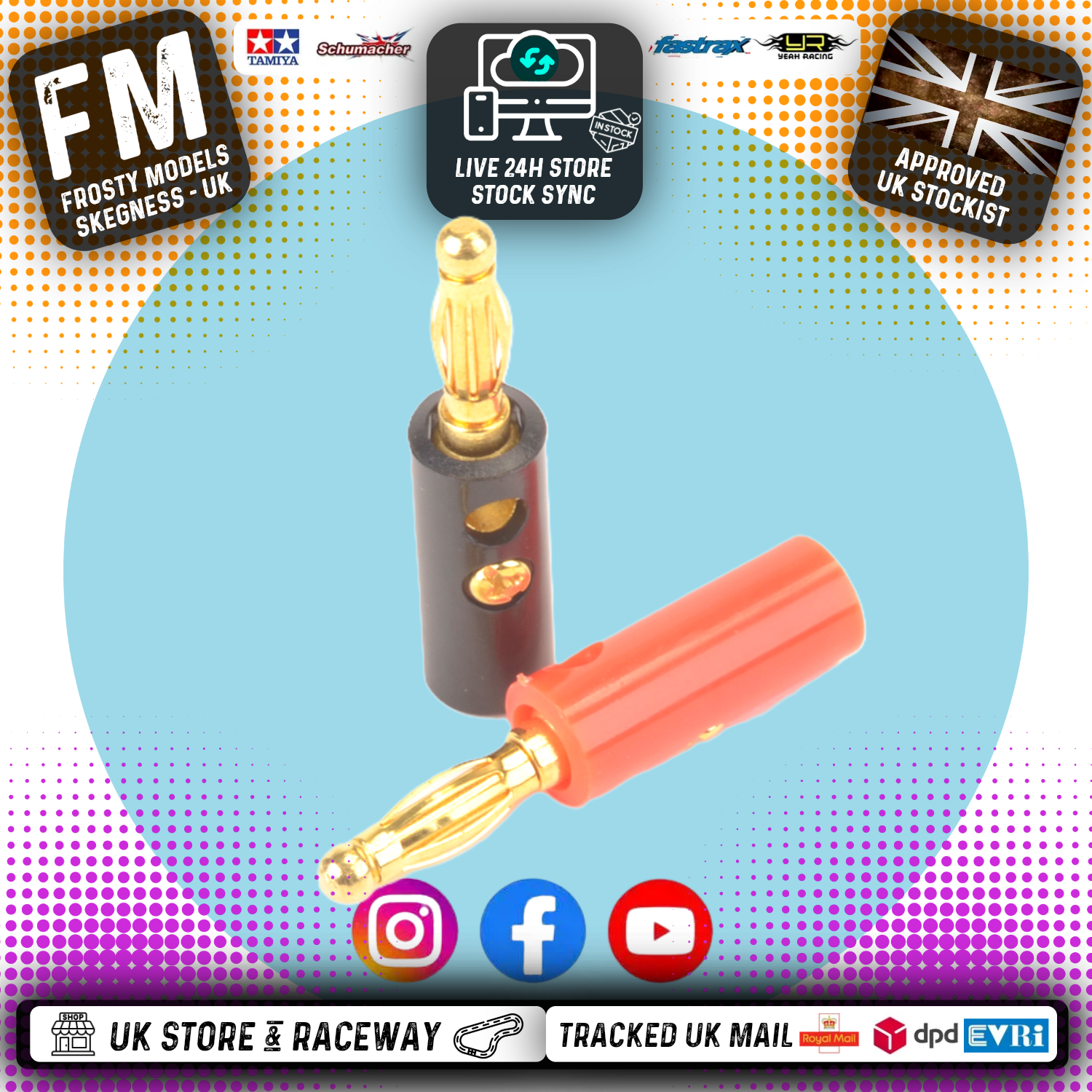 MK - Battery / Charger Banana Bullet Plugs 4mm - 2pcs - MK4053
