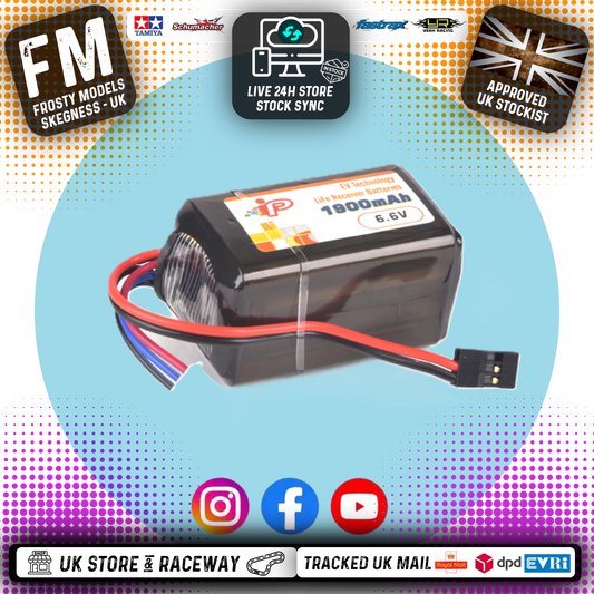 Intellect - RC Radio Battery TX / Rx LiFe 1900mAh 1C 2S SQ Hump - Size: 32x31.8x55.5mm - IPLFP753048-2S2P