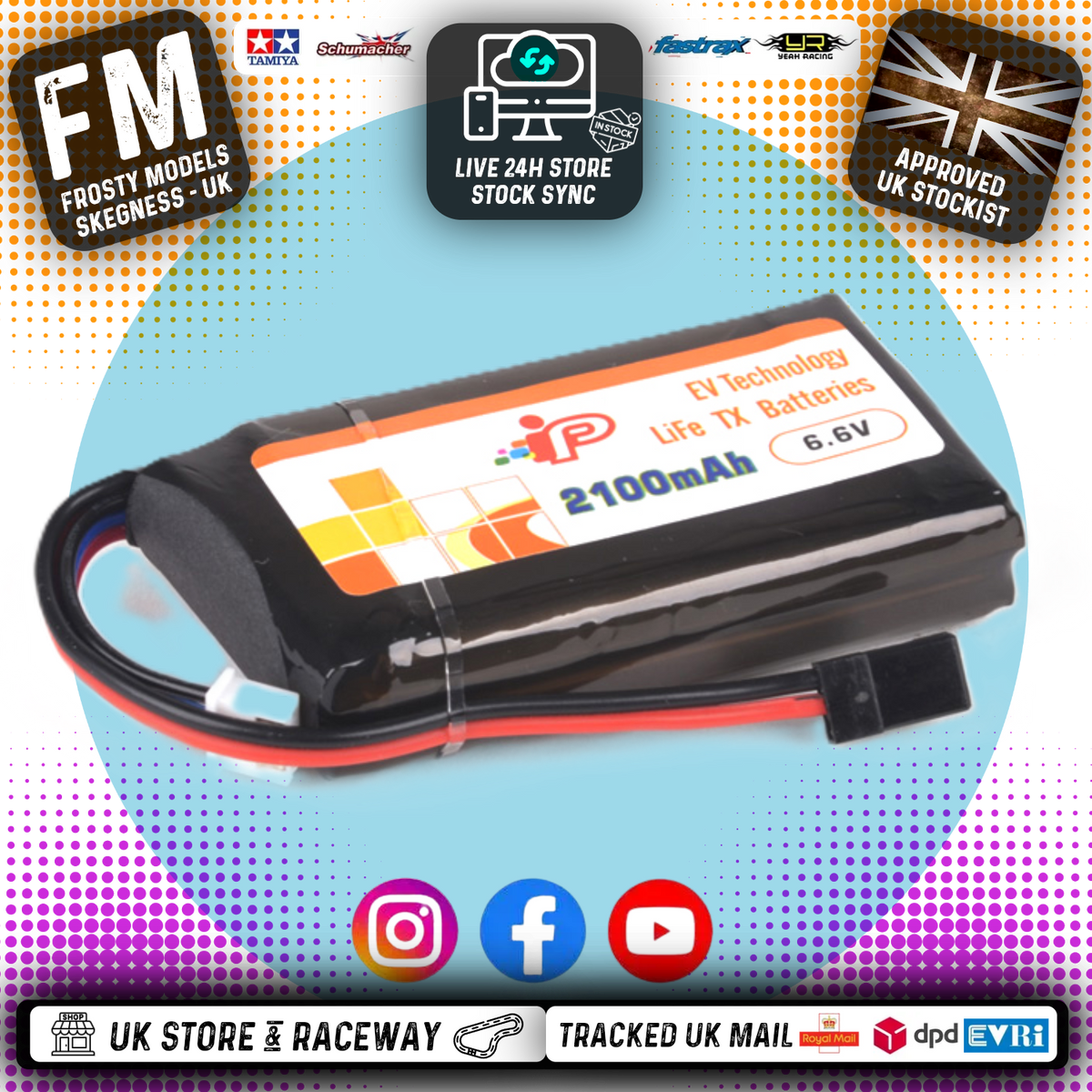 Intellect - RC Radio Battery Tx LiFe 2100mAh 1C 2S - Size: 17.5x42.5x79mm - IPLFP804272-2S