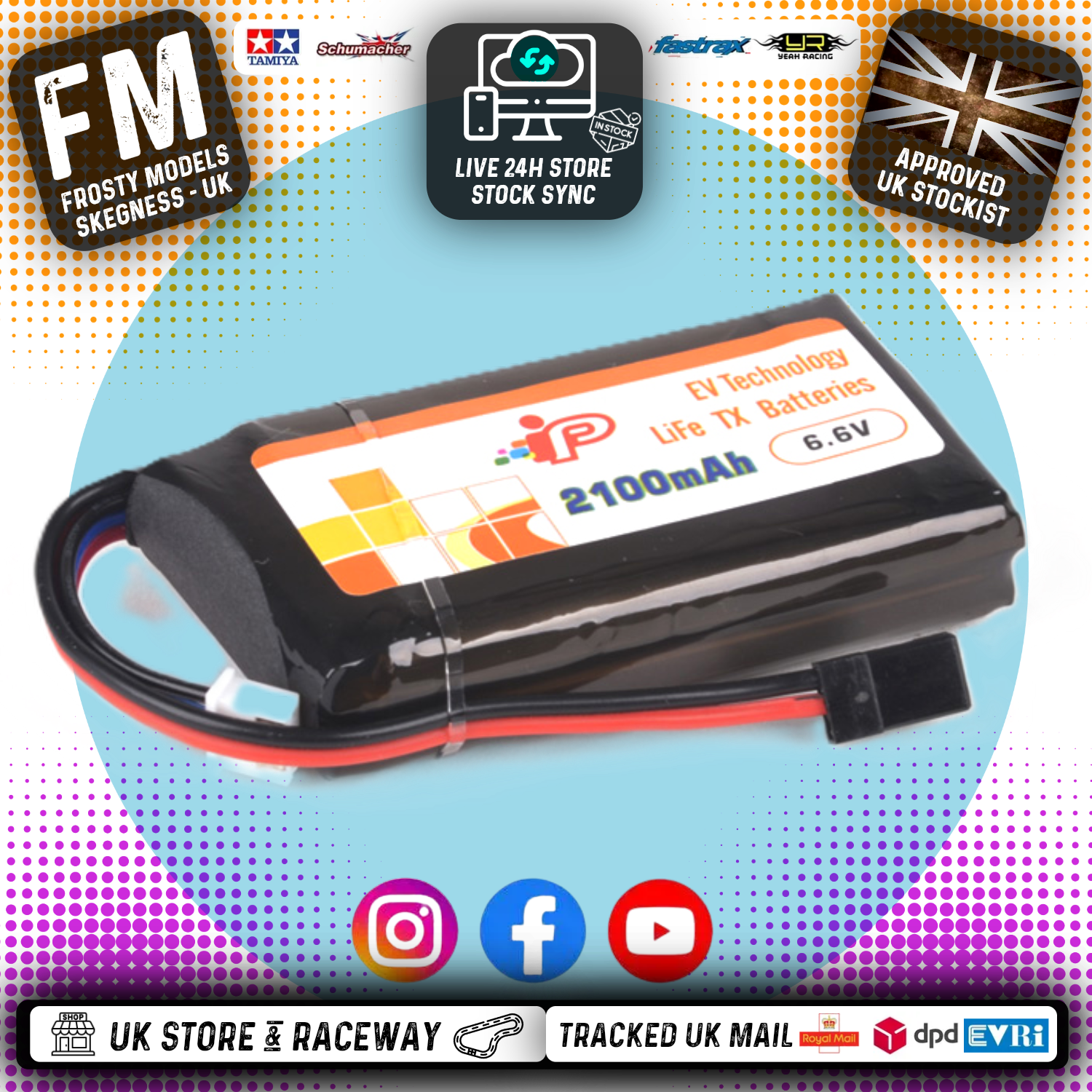 Intellect - RC Radio Battery Tx LiFe 2100mAh 1C 2S - Size: 17.5x42.5x79mm - IPLFP804272-2S