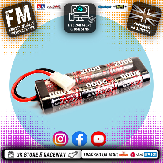 ENRICH POWER 6 CELL RC BATTERY STICK PACK - 2000mAh - 7.2V NIMH W/TAMIYA PLUG - FITS TT01E + OTHERS EP2000S