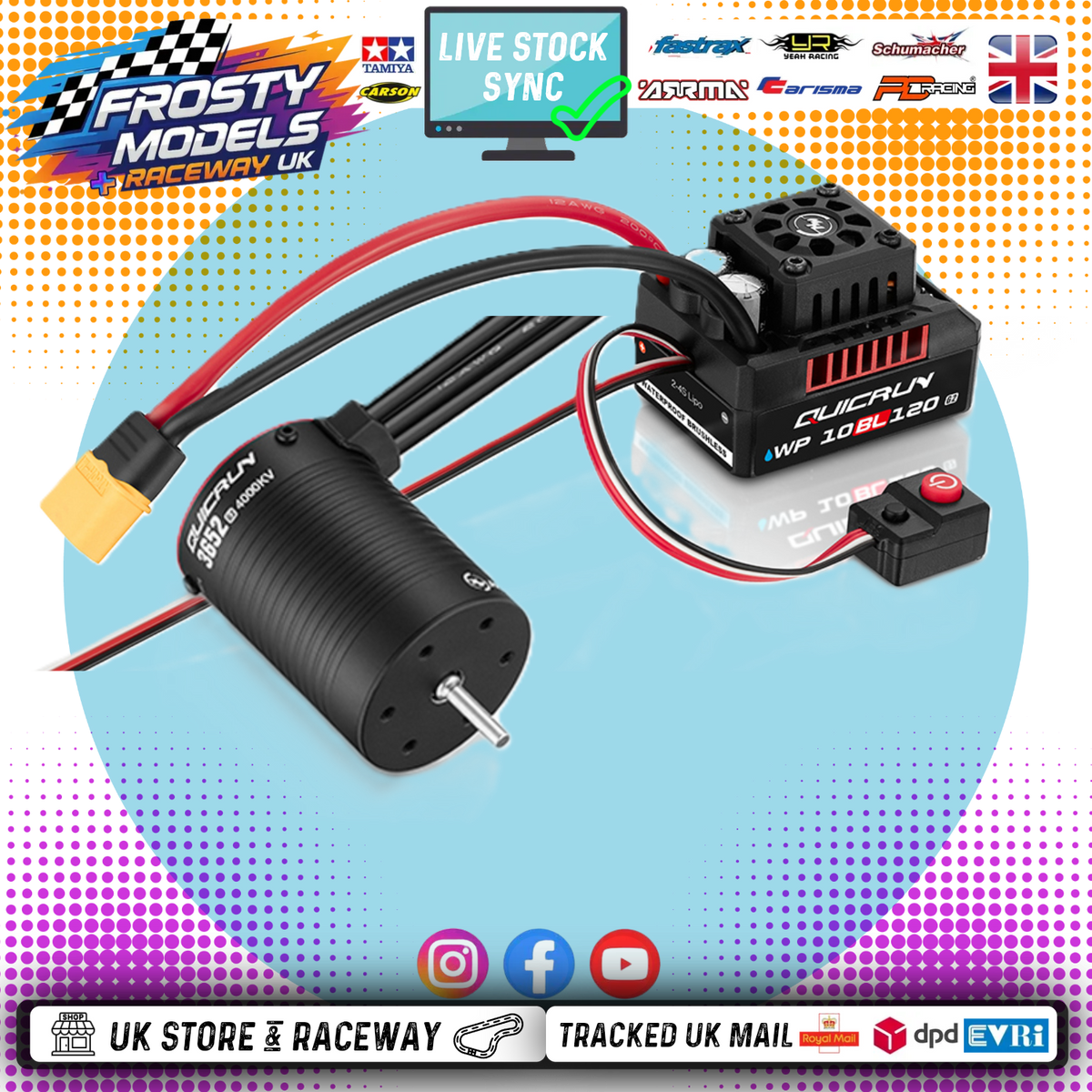 HOBBYWING - QUICRUN Combo QR10BL120 G2 (2-4S) & 3652SL 4000KV (For 1/10th Short Course, Trucks, Buggies) Shaft Diameter - 3.175mm - HW38030208