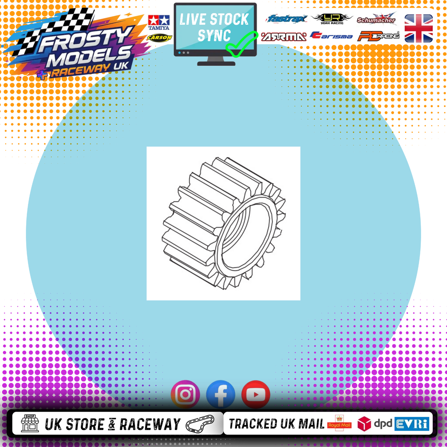 PD RACING SPARES - 1/10TH TK10 & TR10 - 15T Spur Gear 1PCS - PD861-114