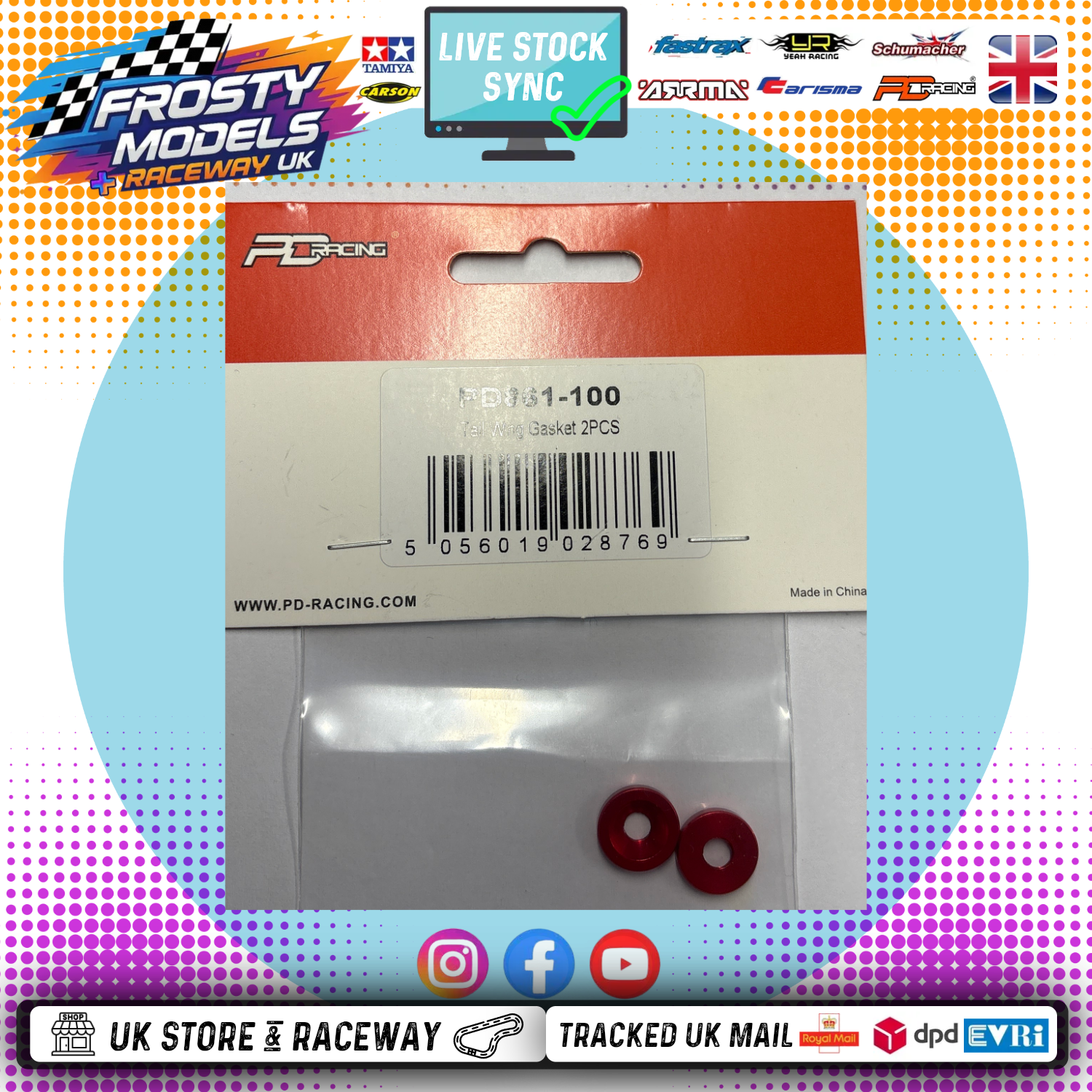 PD RACING SPARES - 1/10TH TK10 & TR10 - Tail Wing Gasket 2PCS - PD861-100