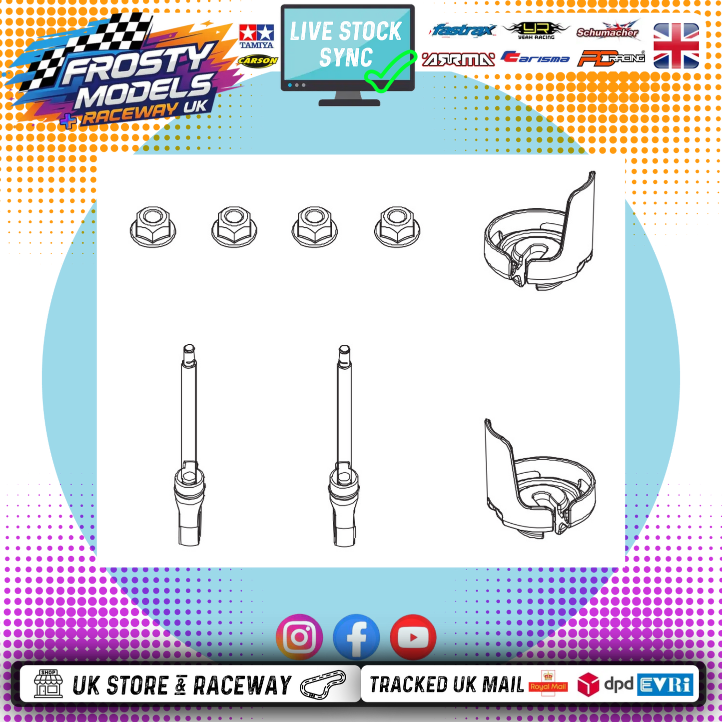 PD RACING SPARES - 1/10TH TK10 & TR10 - Shock Lower Spring Perch - PD861-063