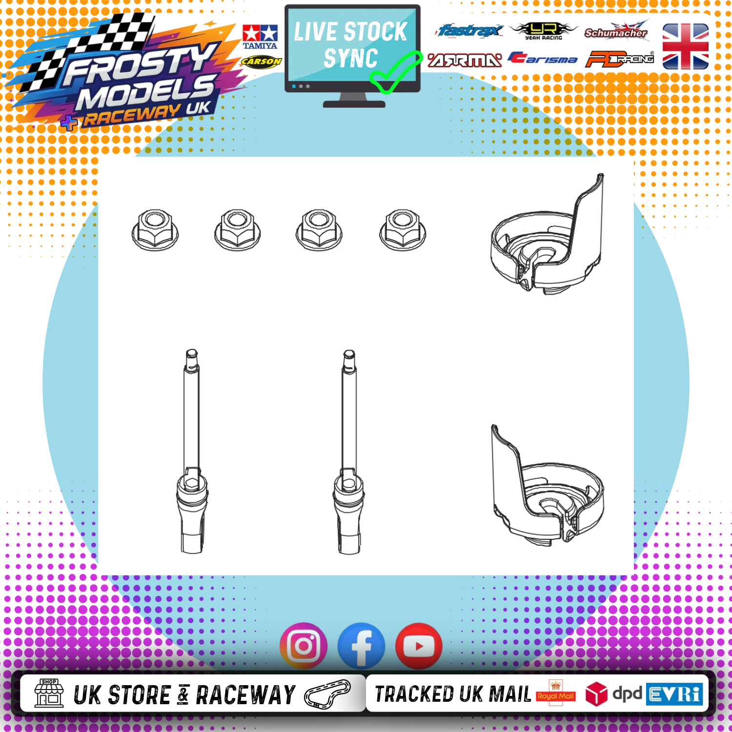 PD RACING SPARES - 1/10TH TK10 & TR10 - Shock Lower Spring Perch - PD861-063