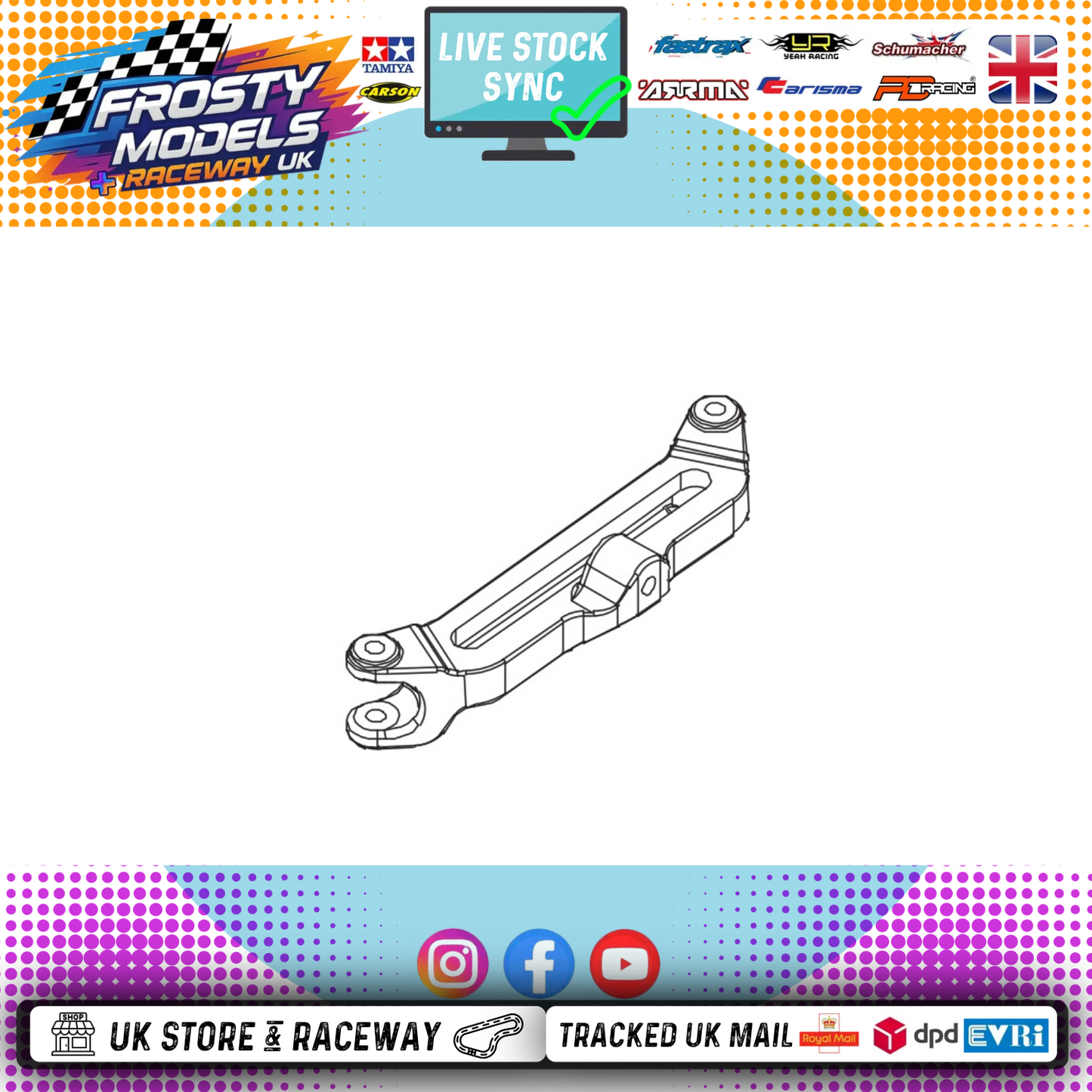 PD RACING SPARES - 1/10TH TK10 & TR10 - Ackerman Link  1PCS - PD861-040