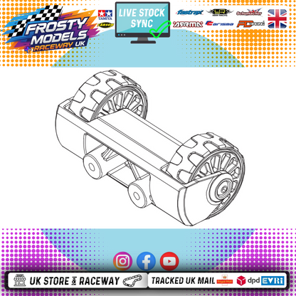 PD RACING SPARES - 1/10TH TK10 & TR10 - Wheelie Bar Wheel Unit 1PCS - PD861-026