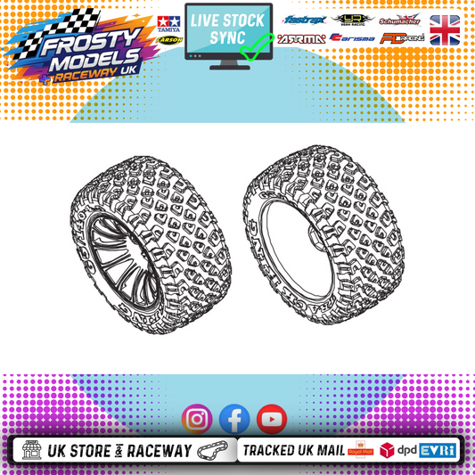 PD RACING SPARES - 1/10TH TK10 & TR10 Wheels & Tyres (2PCS) - PD861-002