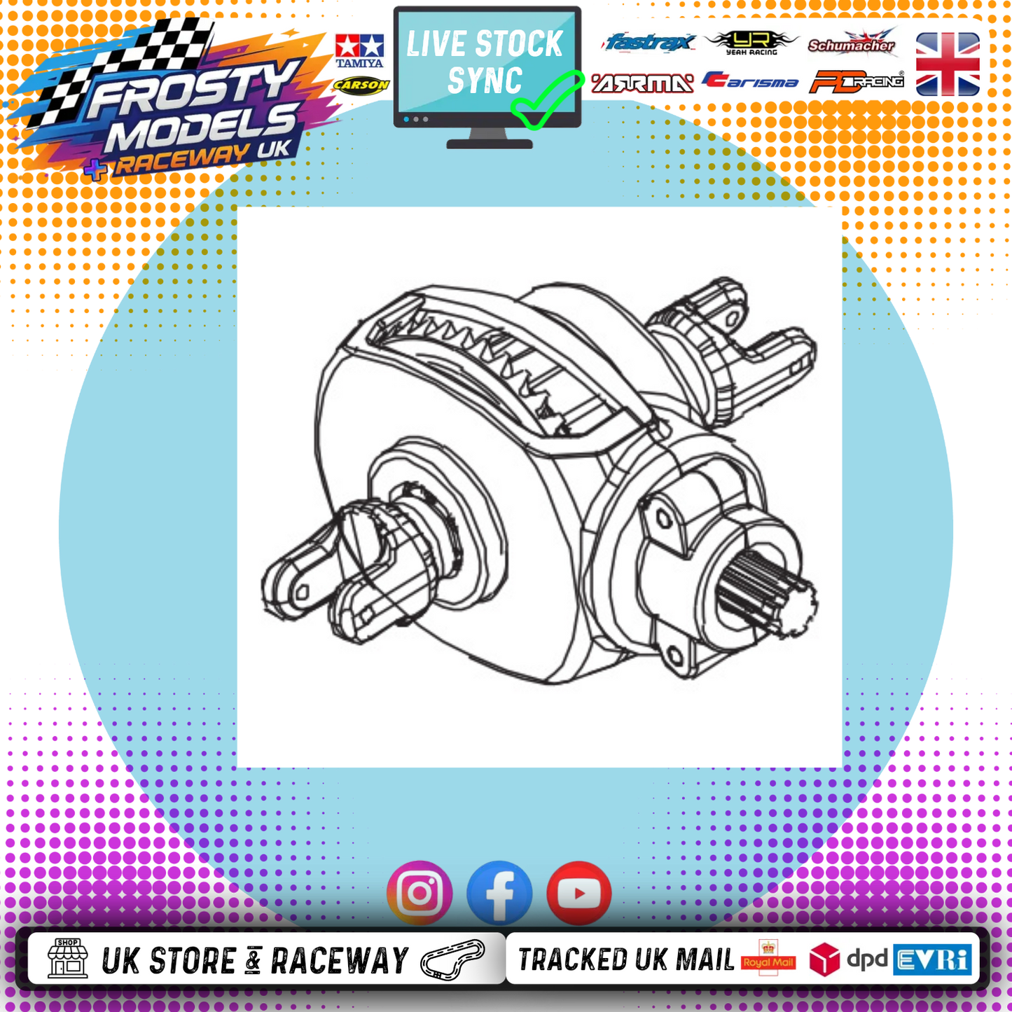PD RACING - TK10 & TR10 - Standard Brushed Version TK10 & TR10 Differential Gear Box Assembly 1PCS - PD860T-001