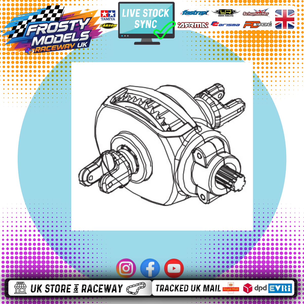 PD RACING - TK10 & TR10 - Standard Brushed Version TK10 & TR10 Differential Gear Box Assembly 1PCS - PD860T-001
