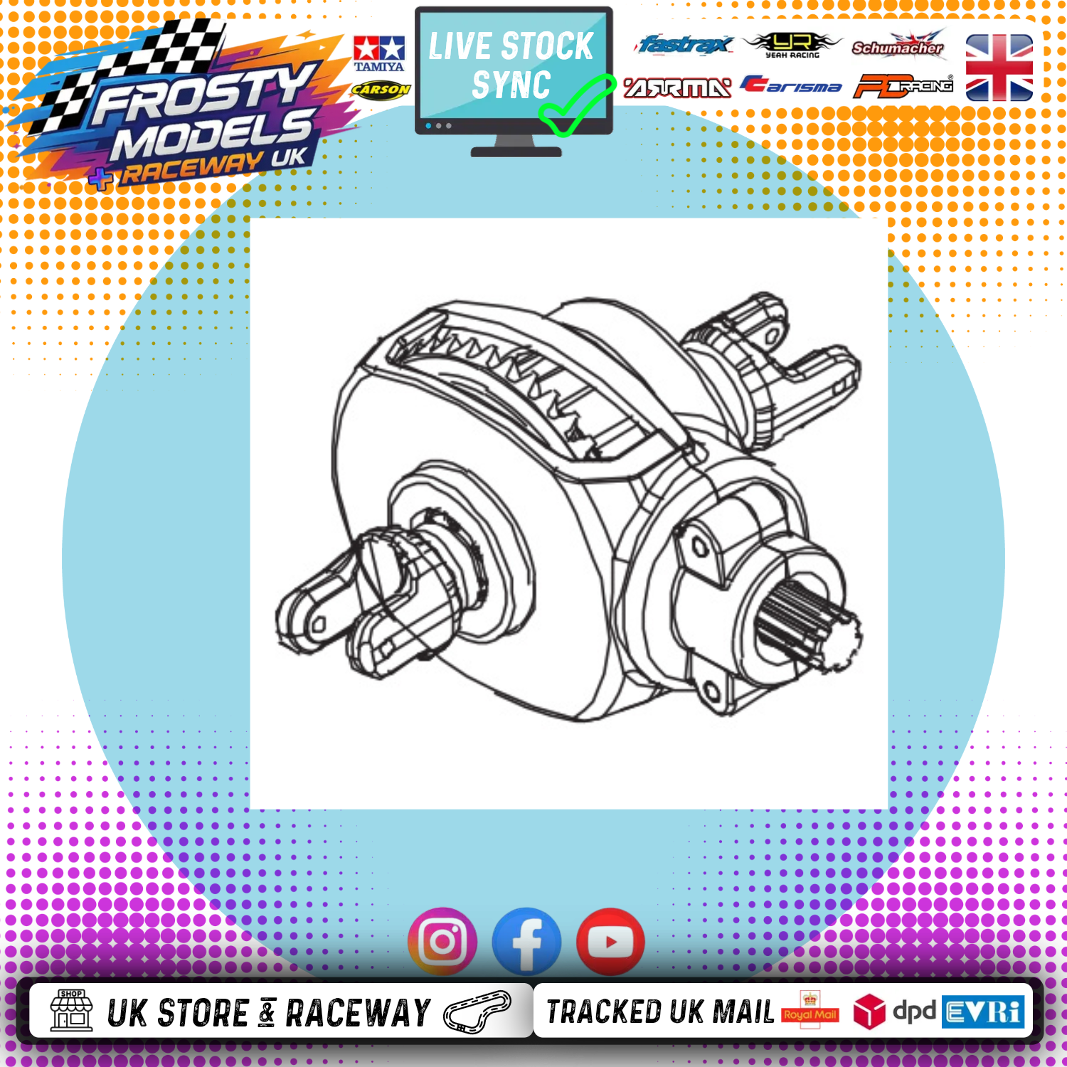 PD RACING - TK10 & TR10 - Standard Brushed Version TK10 & TR10 Differential Gear Box Assembly 1PCS - PD860T-001