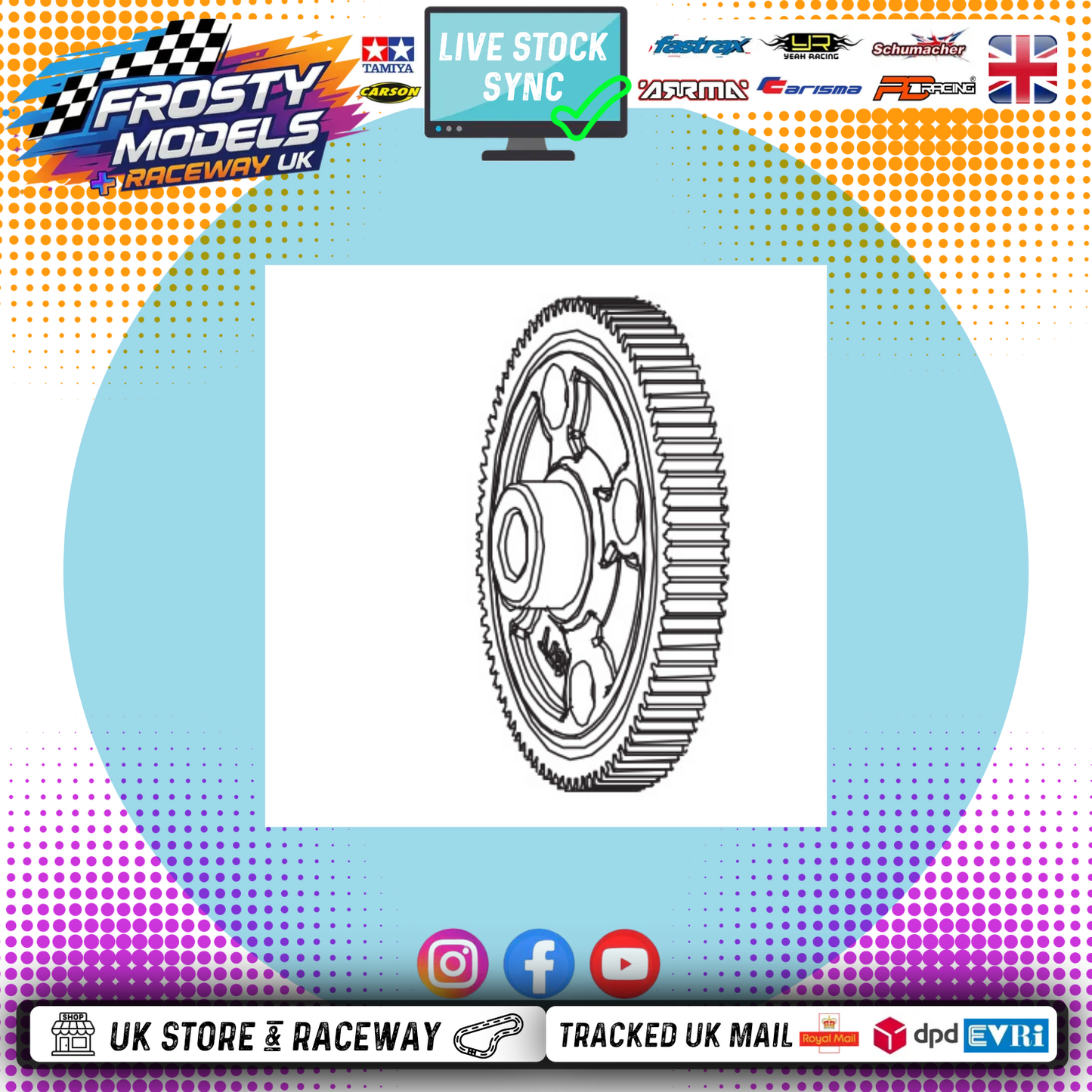 PD RACING SPARES - 1/10TH TK10 & TR10 - 4S TK10 / TR10 - 46T Spur gear - PD860-015