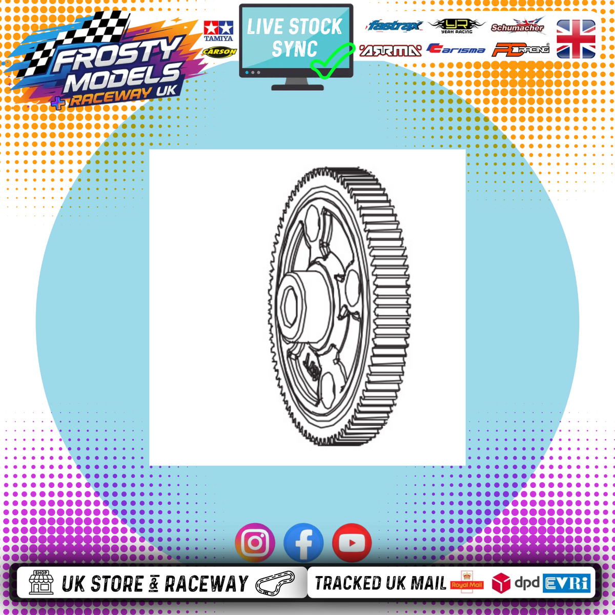 PD RACING SPARES - 1/10TH TK10 & TR10 - 4S TK10 / TR10 - 46T Spur gear - PD860-015