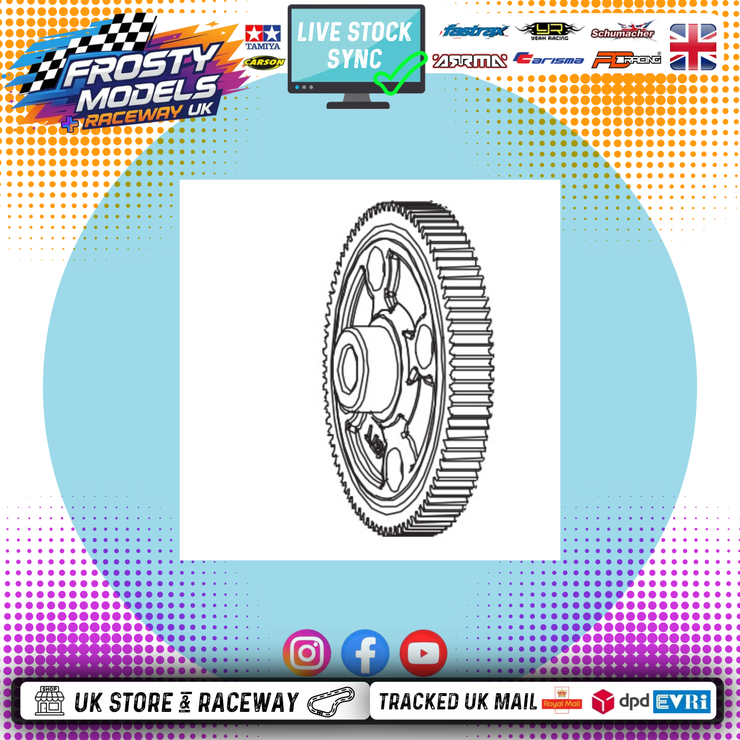 PD RACING SPARES - 1/10TH TK10 & TR10 - 4S TK10 / TR10 - 46T Spur gear - PD860-015