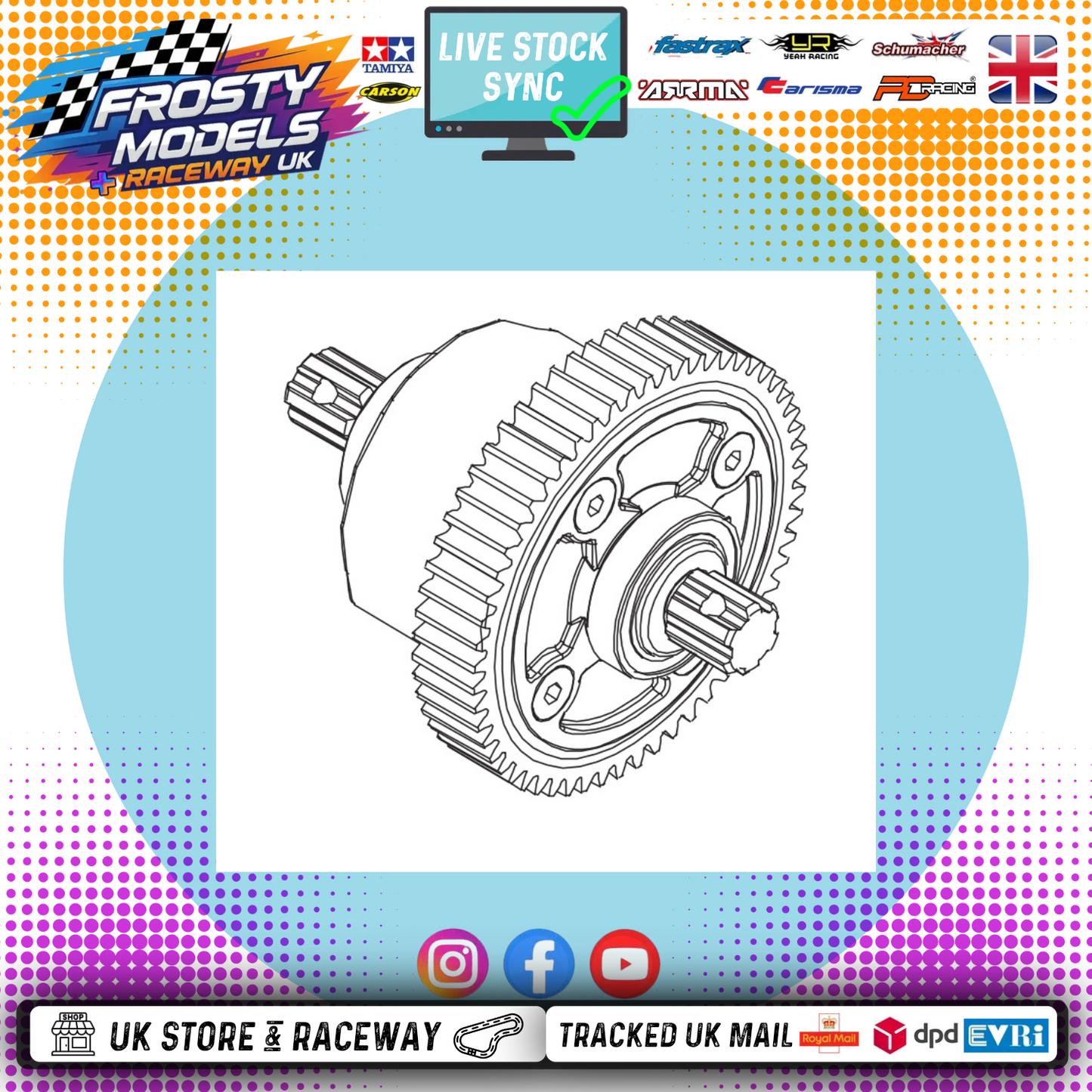 PD RACING SPARES - 1/10TH TK10 & TR10 - 4S Center Diff Box 1PCS - PD860-013