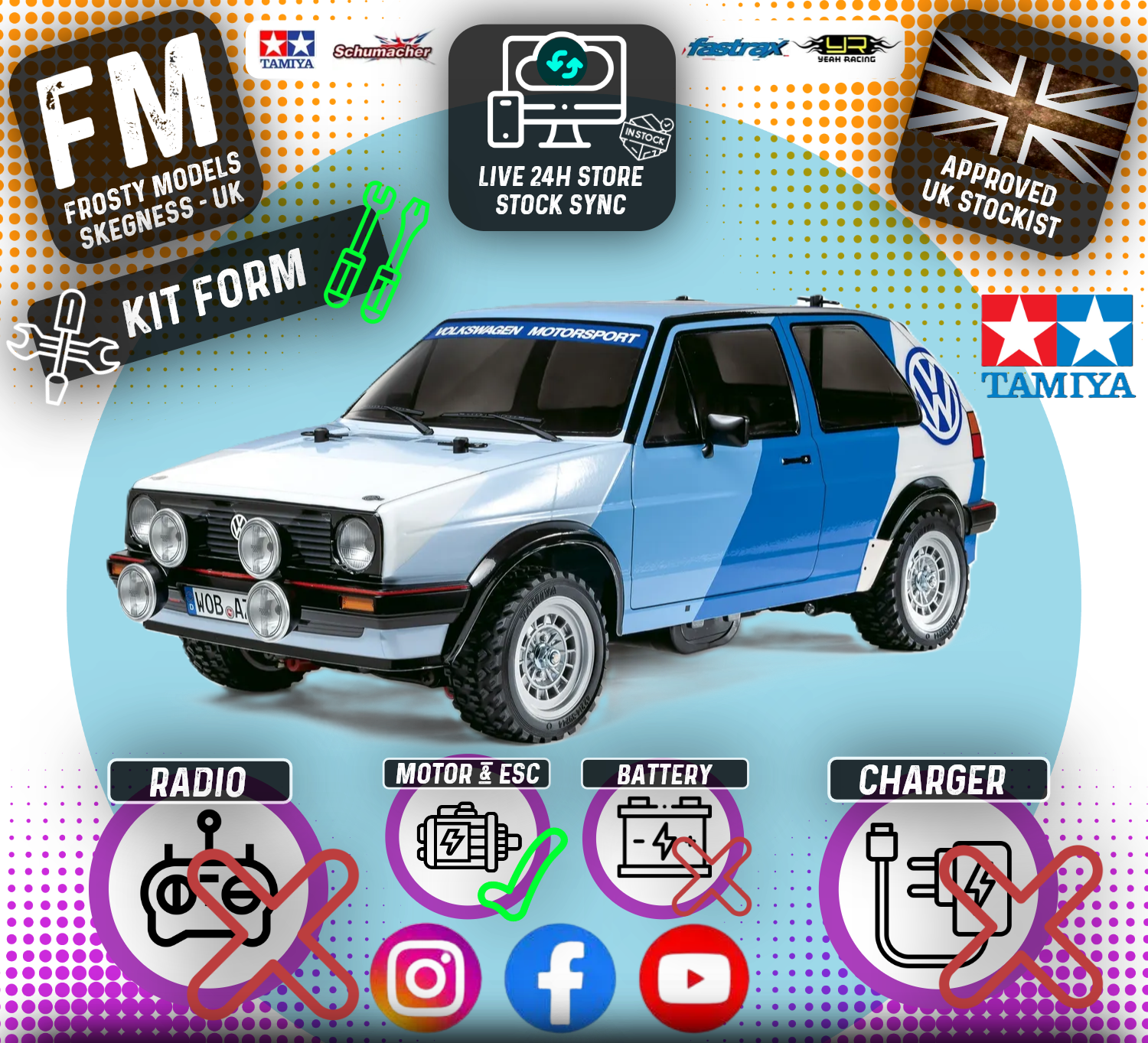 TAMIYA 58714 - Golf MK2 GTI 16 Rally (MF01X) - 4WD M-CHASSIS CAR - (ES ...