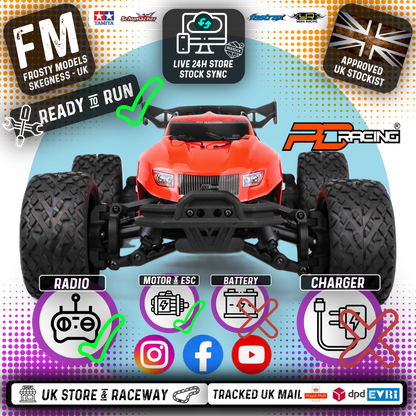 PD RACING - 1/10 (OUT OF STOCK AT SUPPLIER) 4wd Radio Controlled RC BASHER Truck TR10 4S Brushless Truggy (55MPH) - PD861R (No battery (IC5 plug fitted) or charger included)