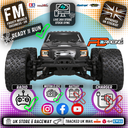 PD RACING - 1/10 (OUT OF STOCK AT SUPPLIER) 4wd Radio Controlled RC BASHER Truck TK10 4S Brushless Truck (55MPH) - PD860R (No battery (IC5 plug) or charger included)