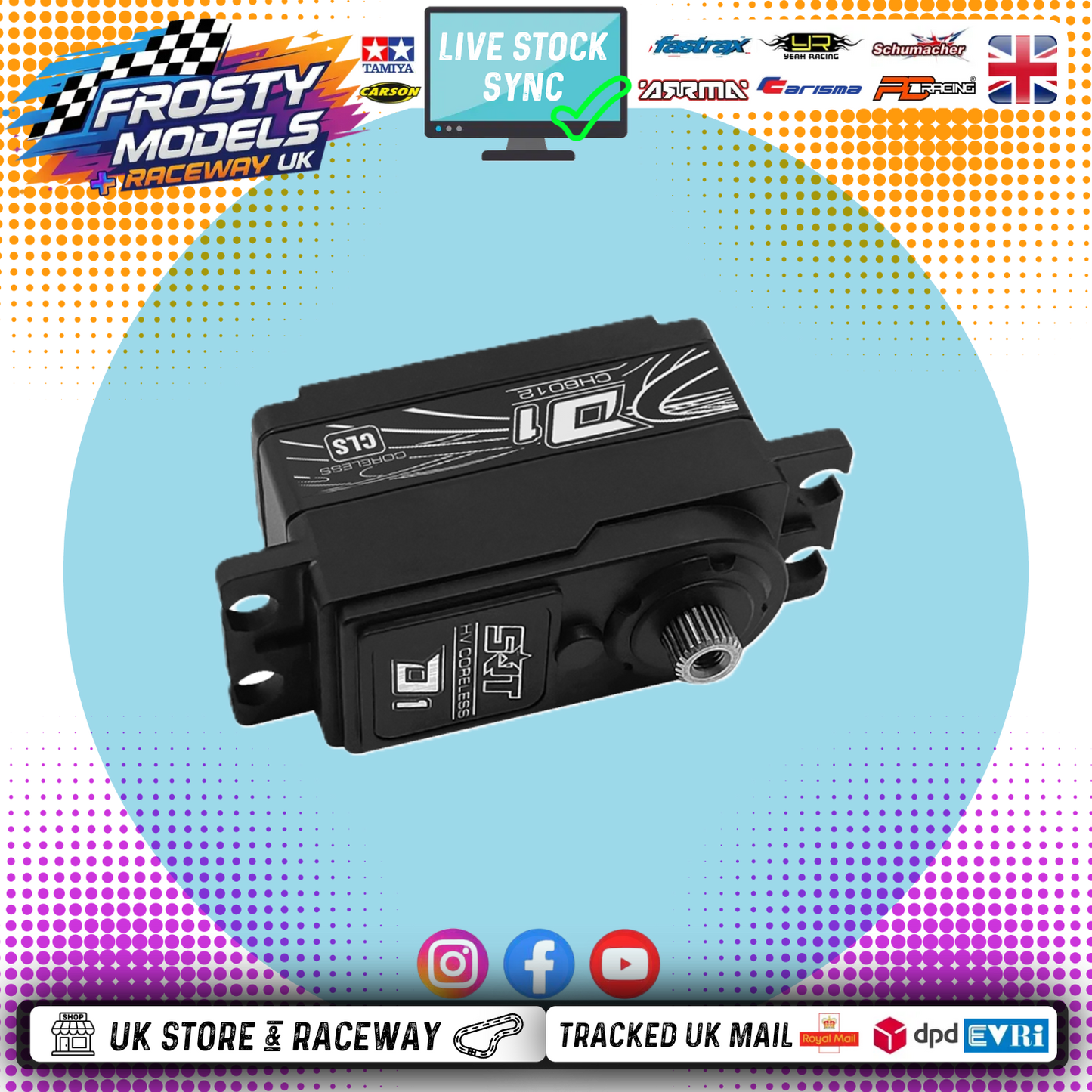 SRT - Metal Geared, Fast, Coreless & Low Profile - HV 6.0V ~ 7.4v STD Digital Servo - SRTCH6012 (6.0v): 0.07 sec - (Ideal for 1/10 On-road Cars / Euro Trucks)