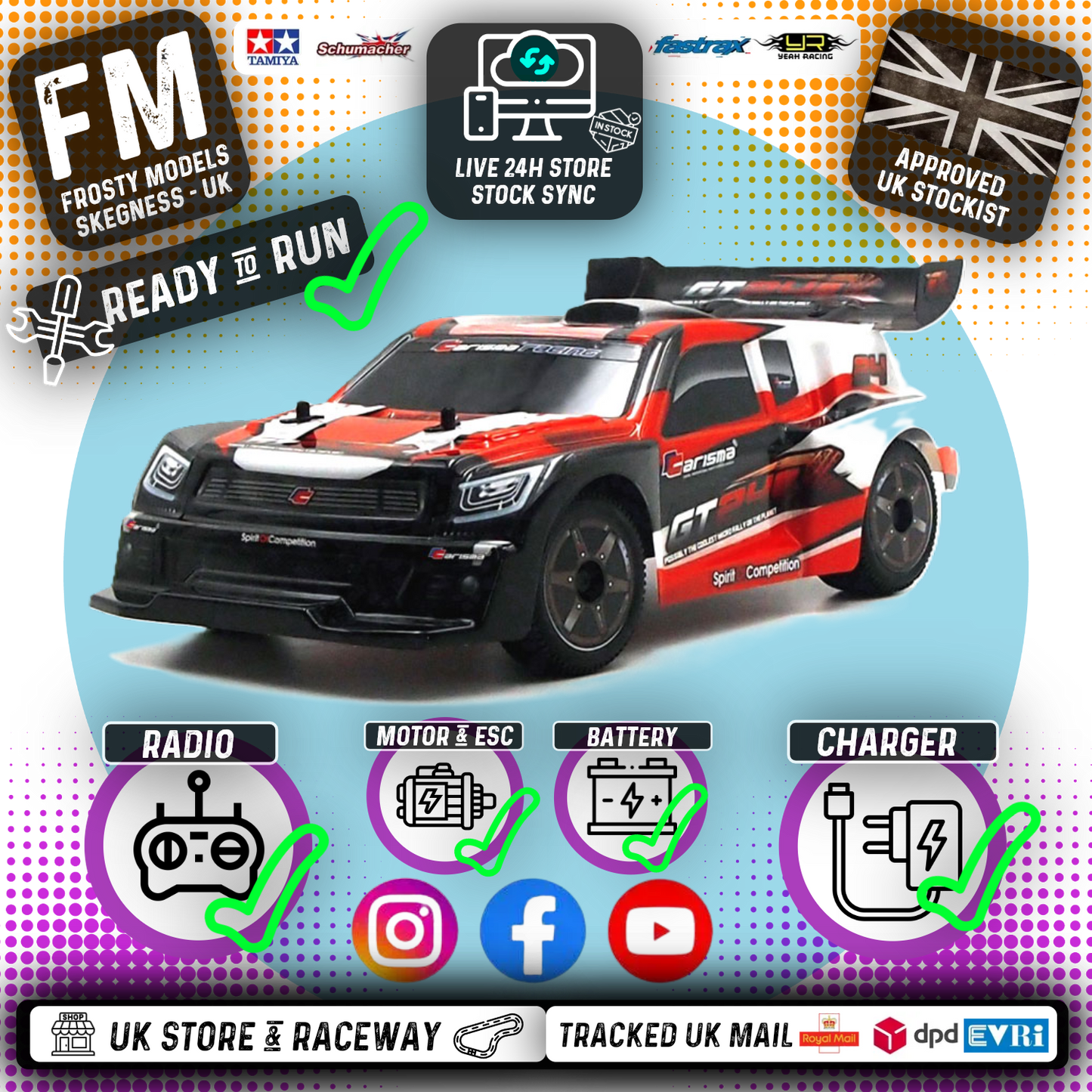 CARISMA - GT24R Rally Car 4WD - 1/24 (MICRO SCALE BRUSHLESS MOTOR) Ready To Race - CA57968
