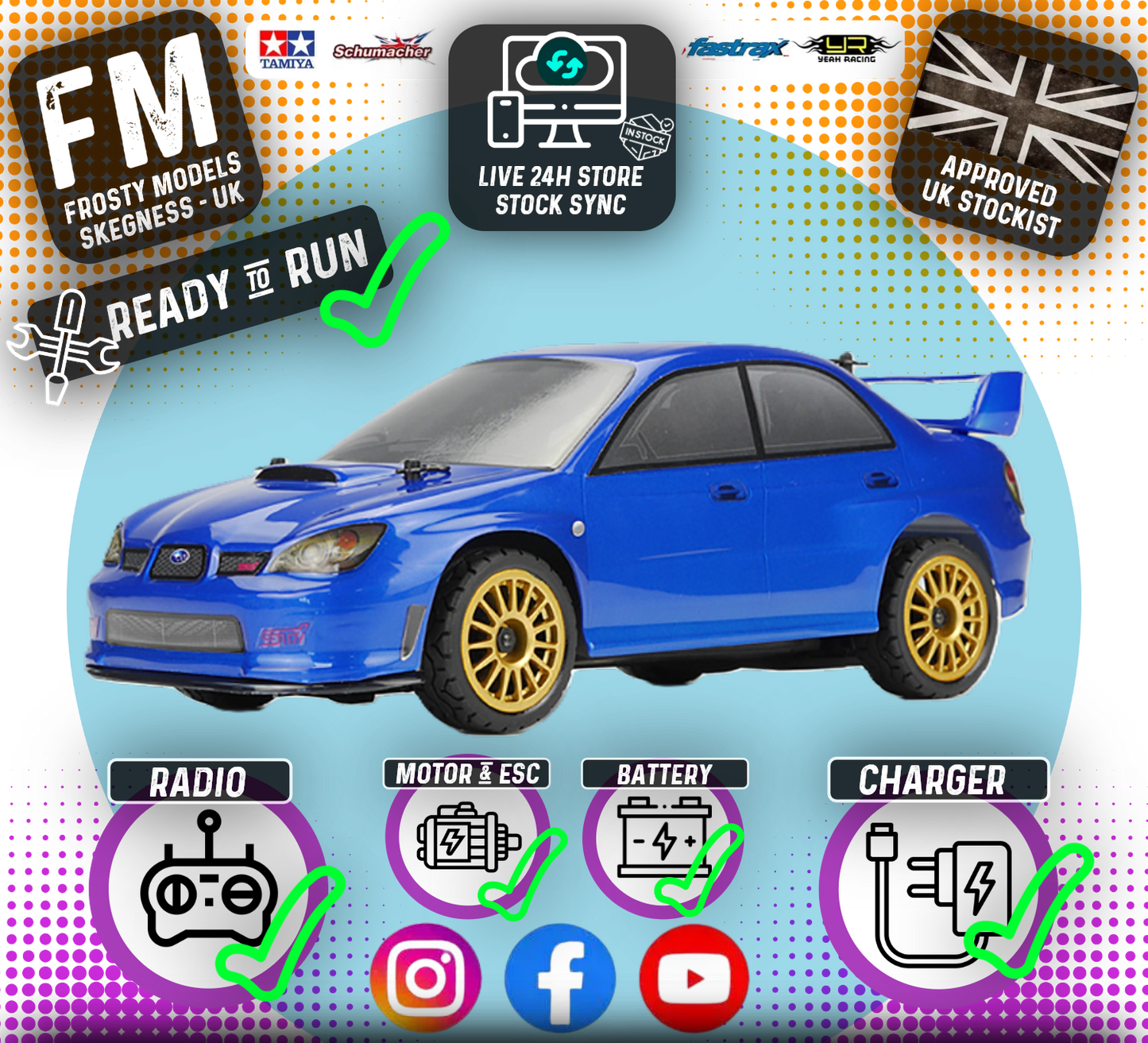 CARISMA - GT24 4WD SUBARU STI 2006 - 1/24 (MICRO SCALE BRUSHLESS MOTOR) Ready To Race - CA83268