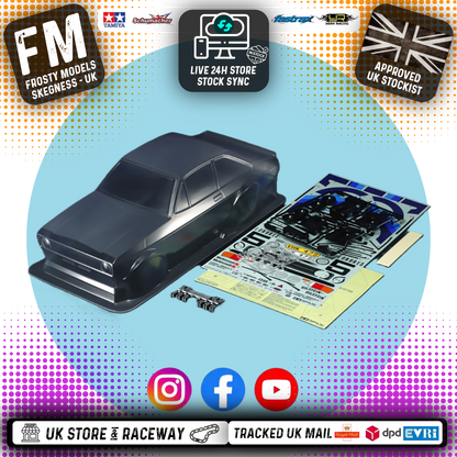 Tamiya 51658 - Licensed FORD ESCORT MK.II (MK2) RC Body Set (1/10 M-Chassis size 239mm Wheel Base) - W/Stickers & Masking