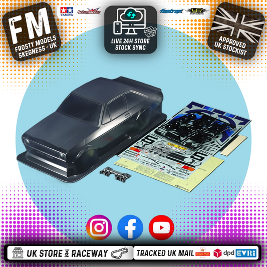 Tamiya 51658 - Licensed FORD ESCORT MK.II (MK2) RC Body Set (1/10 M-Chassis size 239mm Wheel Base) - W/Stickers & Masking