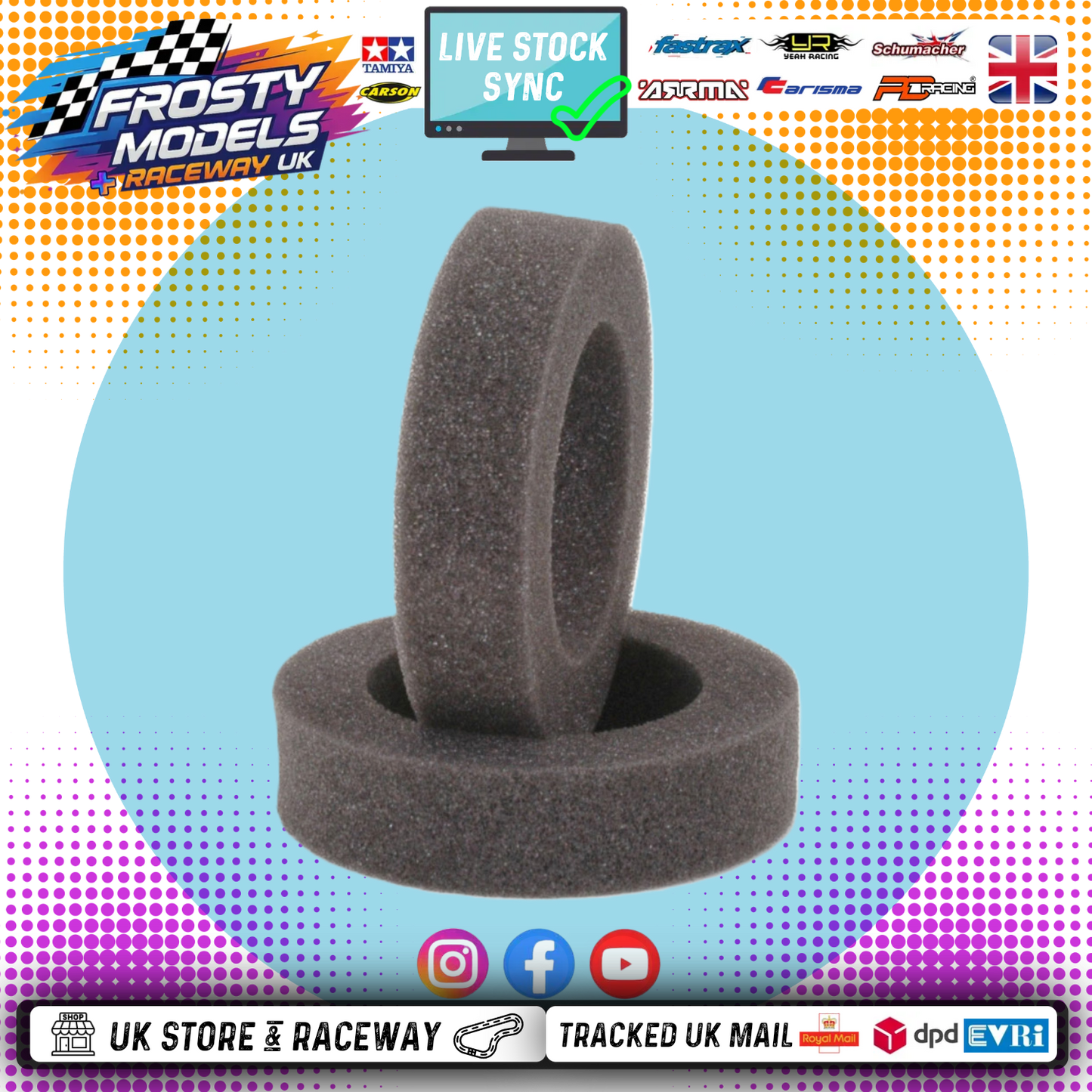 SCHUMACHER - U6667 FRONT SLIM - 2WD - HARD Buggy Tyre Inserts - 2PC (20MM for 20MM WIDE WHEELS)