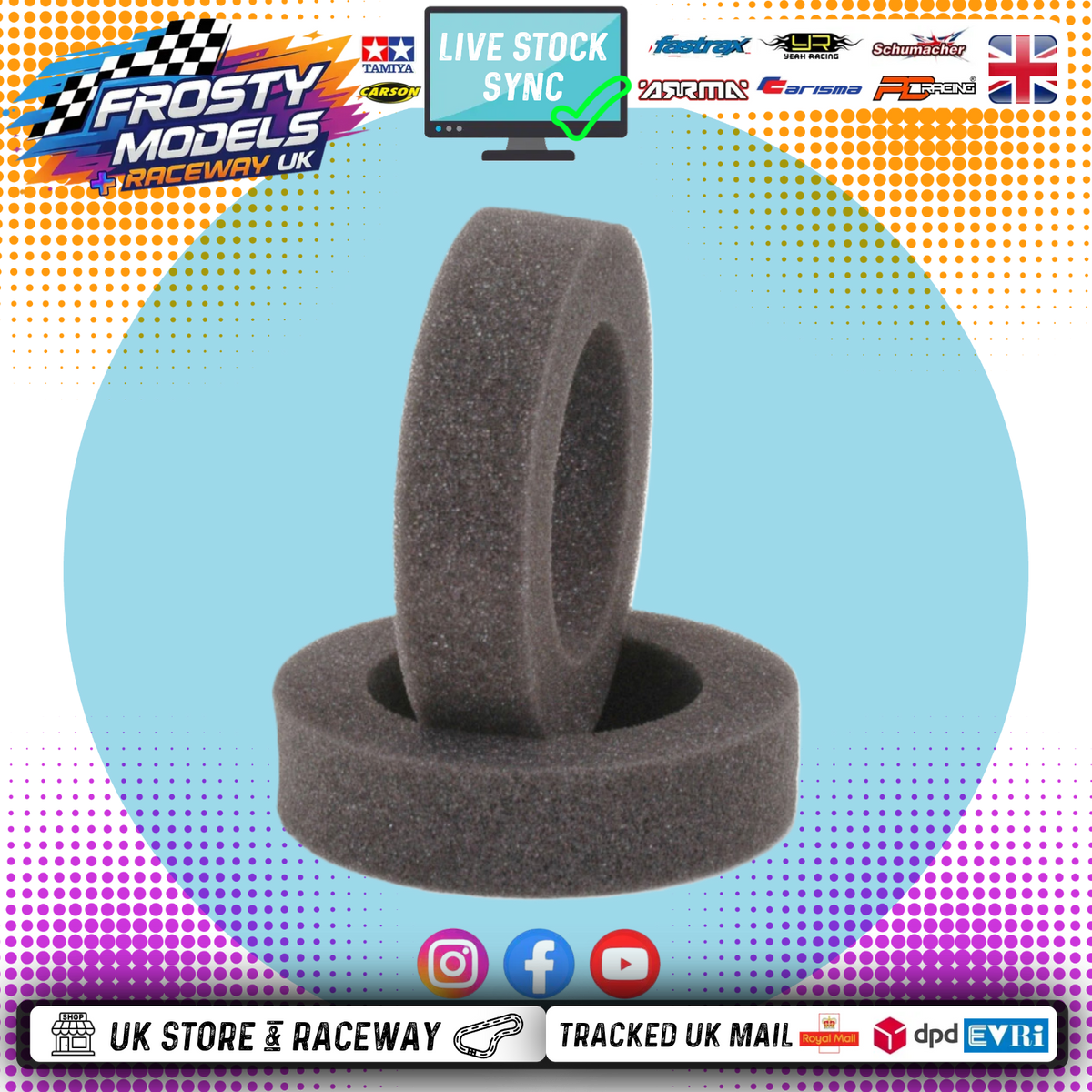 SCHUMACHER - U6667 FRONT SLIM - 2WD - HARD Buggy Tyre Inserts - 2PC (20MM for 20MM WIDE WHEELS)
