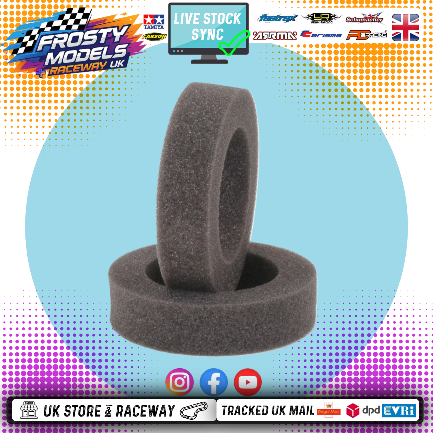 SCHUMACHER - U6667 FRONT SLIM - 2WD - HARD Buggy Tyre Inserts - 2PC (20MM for 20MM WIDE WHEELS)