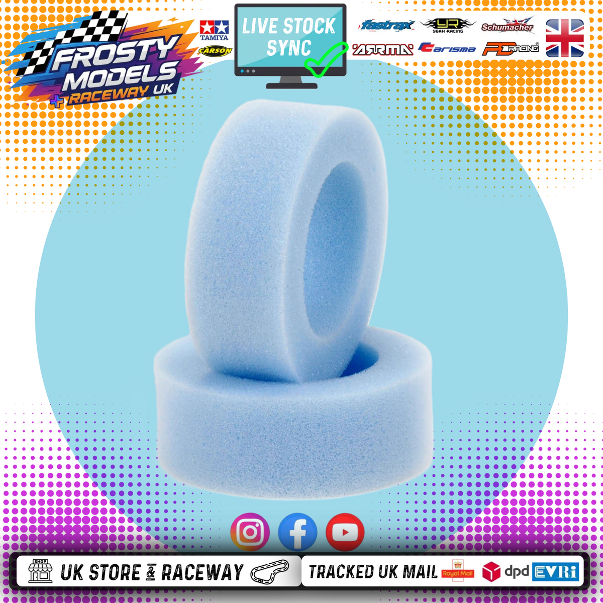 Schumacher - U6733 FRONT - 4WD/2WD - MEDIUM Buggy Tyre Inserts - 2PC (35MM for 25-30MM WIDE RIMS)