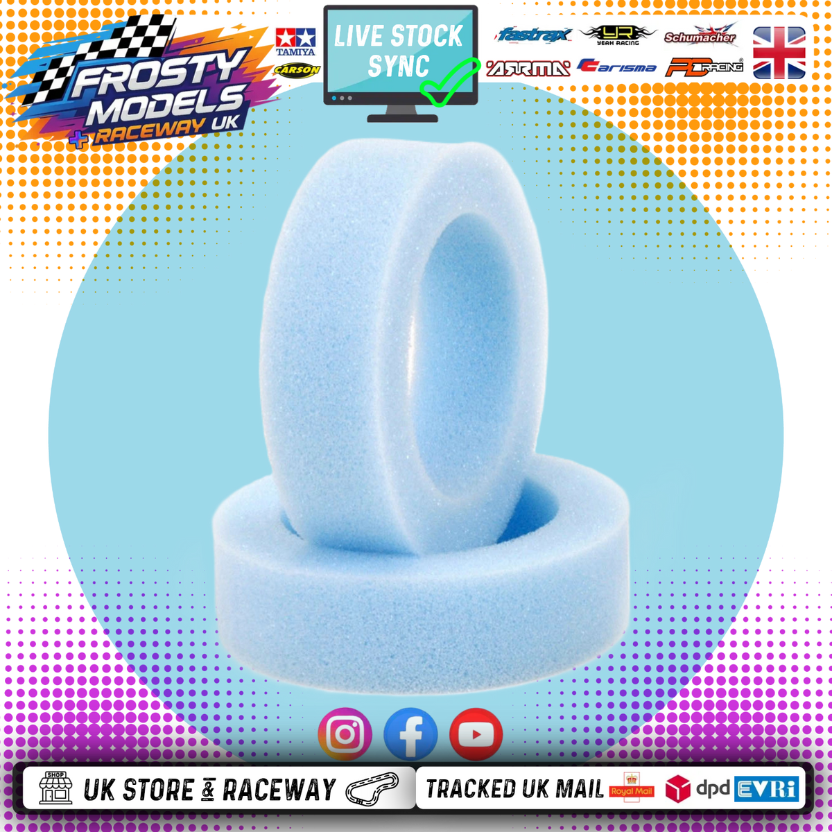Schumacher - U6738 FRONT - 2WD Slim - MEDIUM Buggy Tyre Inserts - 2PC (25MM for 20MM WIDE RIMS)