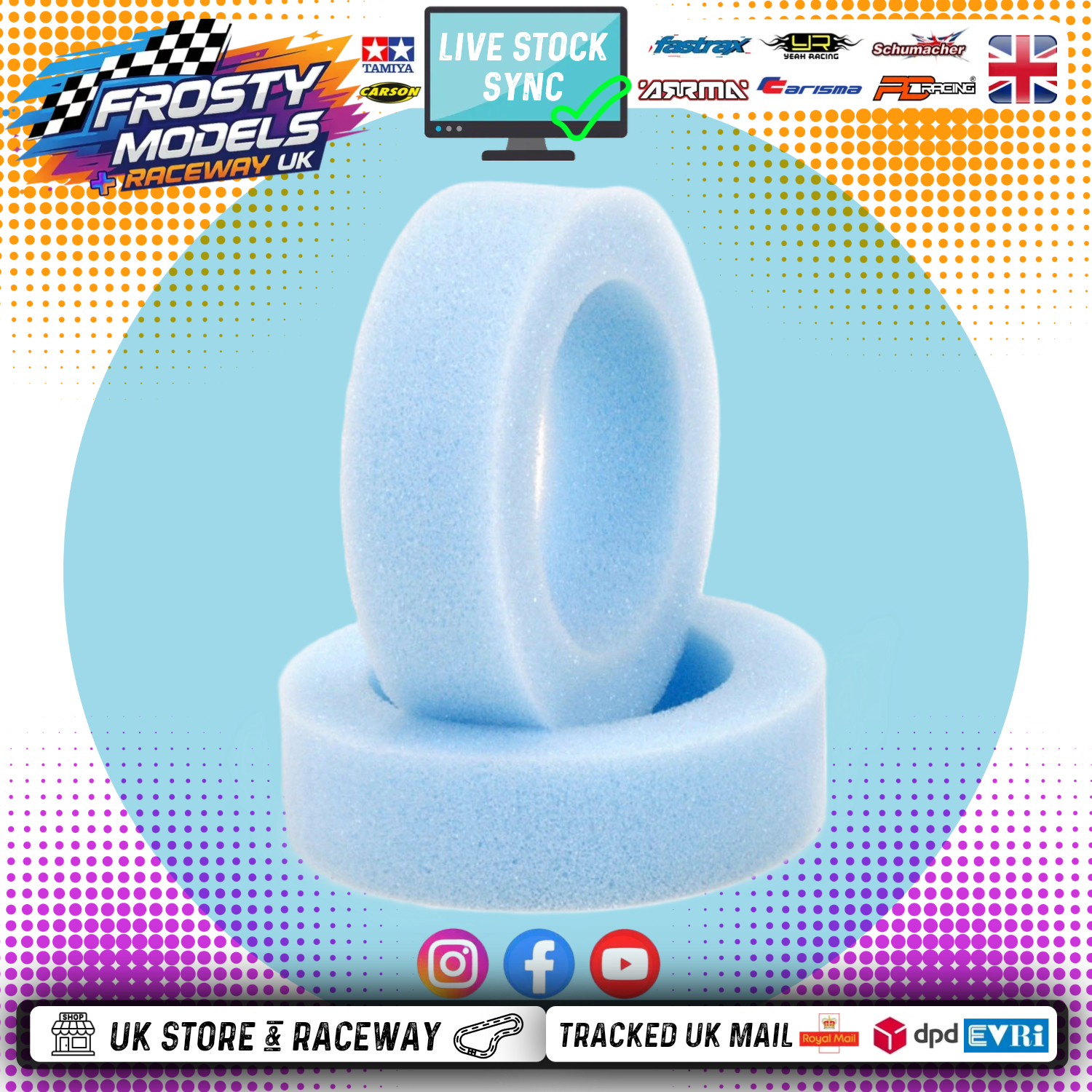 Schumacher - U6738 FRONT - 2WD Slim - MEDIUM Buggy Tyre Inserts - 2PC (25MM for 20MM WIDE RIMS)