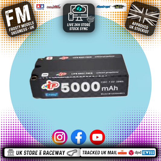 Intellect - LiPo LiHV 5000mAh 2S Battery 7.6V (L93xW47xH25.1mm Shorty) IPBT2S5000MC3