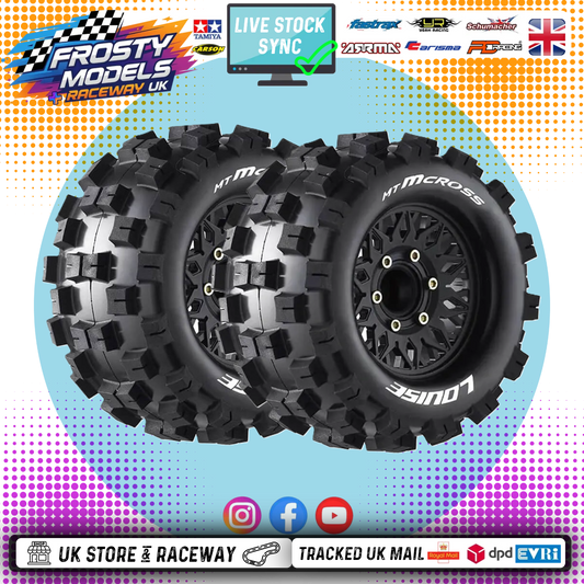 LOUISE RC - MT-MCROSS REMOVABLE HEX 1/10th Truck Wheels & Tyres 12,14,17MM 0"& 1/2" OFFSET - L-T3274SX