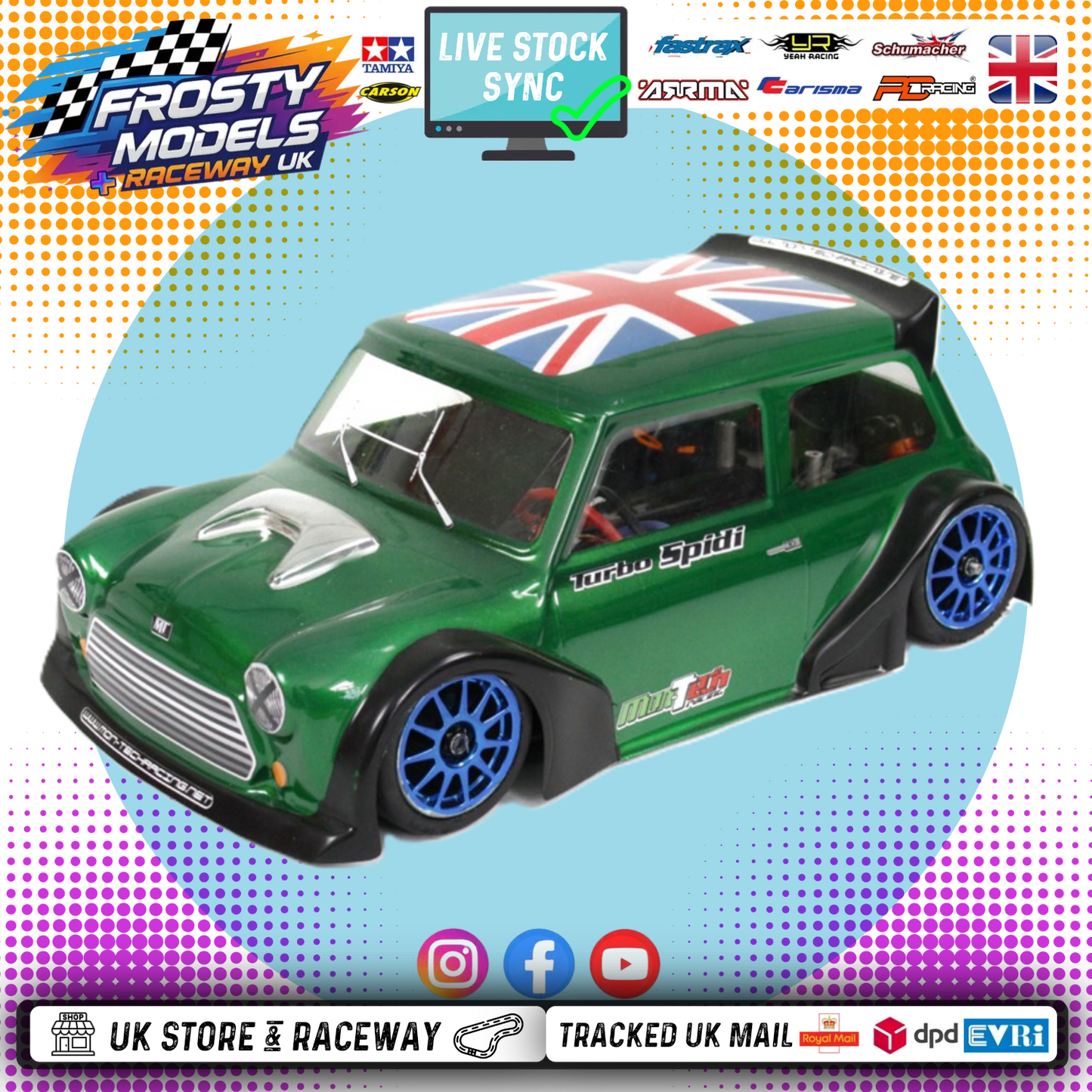 MONTECH - TURBO SPIDI 1/10 BODY SHELL - FOR TAMIYA MINI M-CHASSIS - MT009004 (Wheelbase 210mm, Width 160mm)
