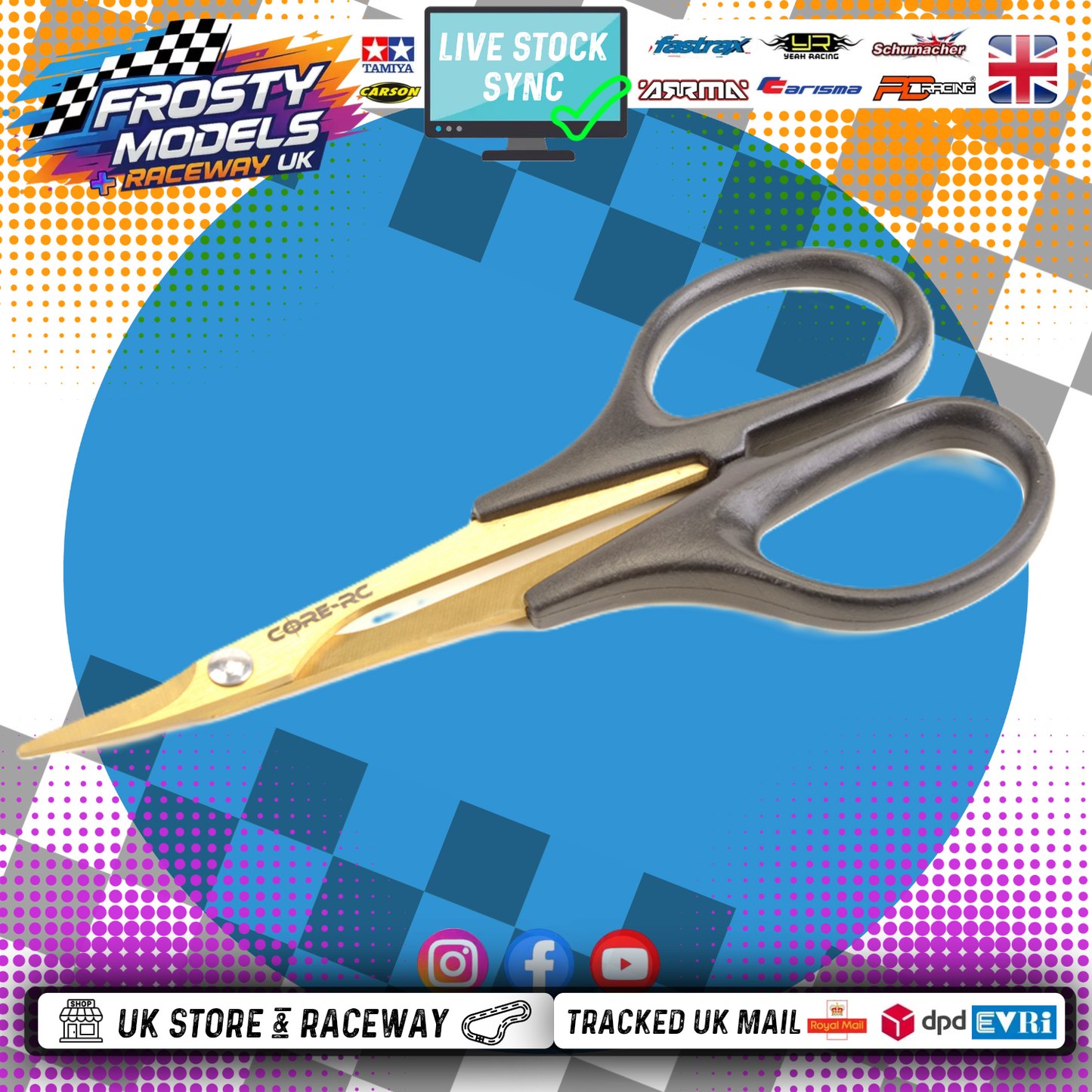 Core RC - Titanium Nitride Coated Curved Lexan RC Body Scissors - CR860