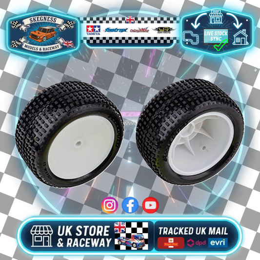 ASSOCIATED - 1/10 RB10 RTR REAR WHEELS & TYRES MOUNTED - AS72019 (Hex Fitment - fits any 1/10 Buggy) (Copy)