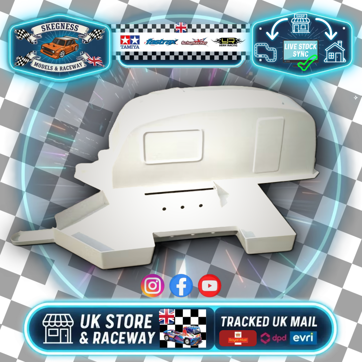 Kamtec (Mini Racer & Supastox ) Caravan and Chassis Twin Axle ABS (Needs Axle's and Wheels  + Tyres)