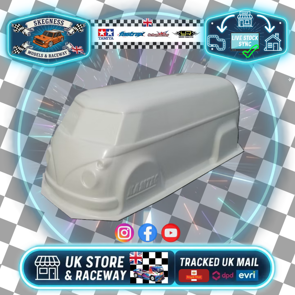 Kamtec Banger Body - VW Camper Van Split Bus ABS - Fits 1/12 Car 205- Wheelbase / 160mm Wide