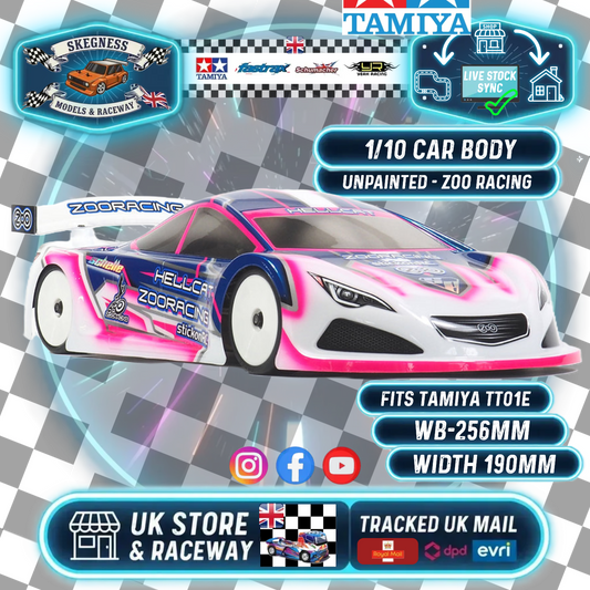 ZooRacing - Hellcat - 1/10 RC Touring Car Body - 0.7mm std - ZR-0006-07 (Fits most 1/10 Cars such as a Tamiya TT01E)