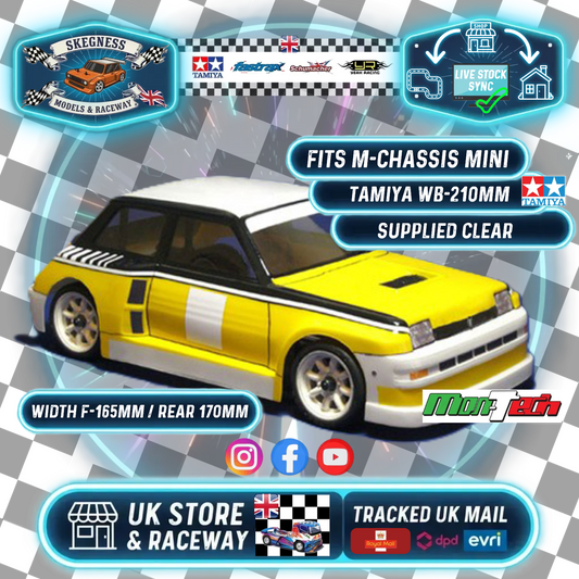 Montech - MTC Mini Lexan Body 1/10 (Renault Turbo 5) (210mm Wheelbase) MT008002 - Clear with Masking