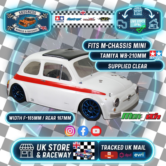 Montech - MTC Mini Lexan Body 1/10 (Fiat 595 Sport) (210mm Wheelbase) MT008001 - Clear with Masking