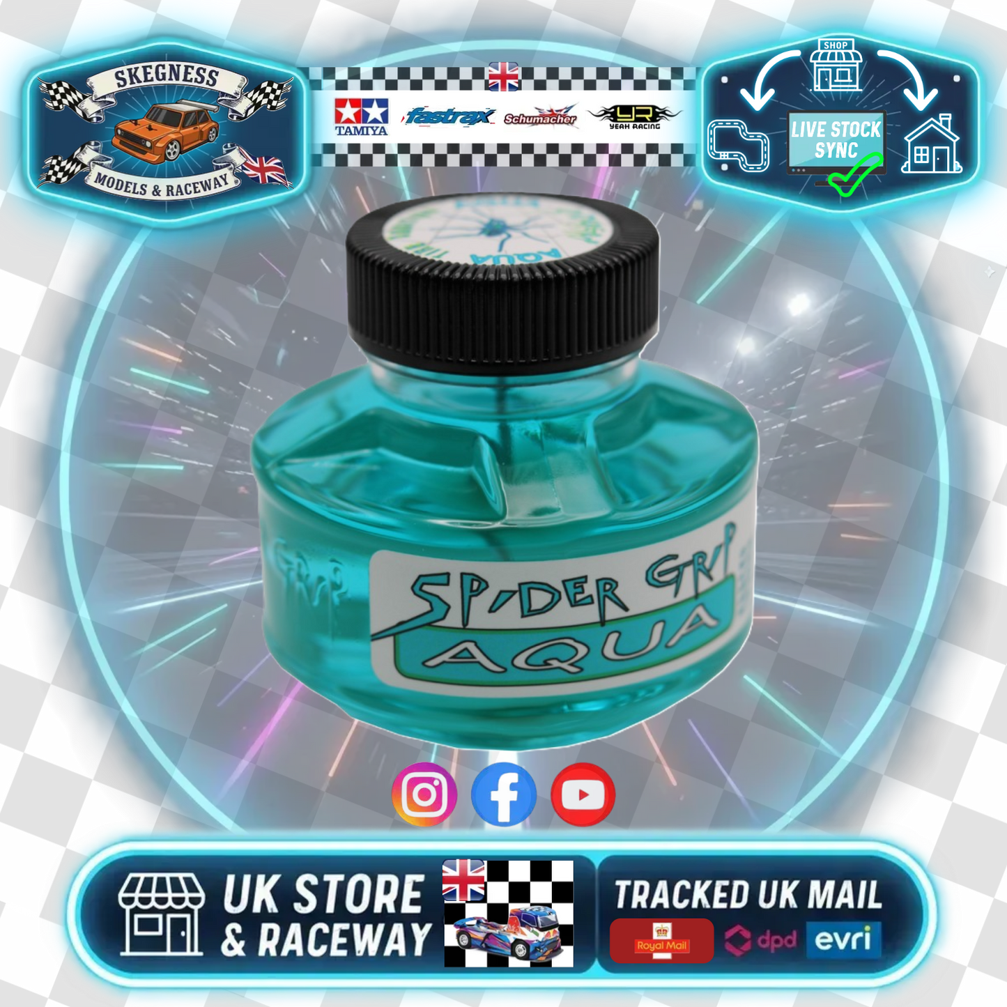 SGAS-125 - SPIDER GRIP AQUA 125ML - Tyre / Tire Additive (Ideal for Start Carpet or Tarmac)