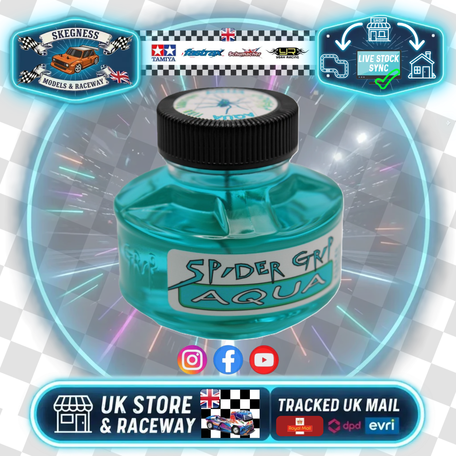 SGAS-125 - SPIDER GRIP AQUA 125ML - Tyre / Tire Additive (Ideal for Start Carpet or Tarmac)