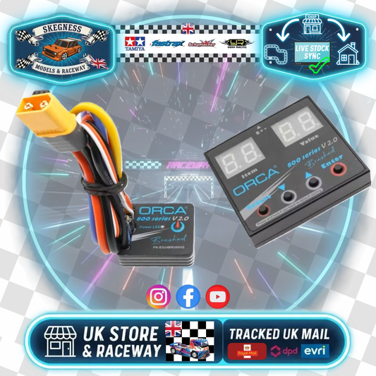 (COMING SOON!) OR-ES24BRU80V2 - ORCA 800 SERIES V2.0 – BRUSHED ELECTRONIC SPEED CONTROLLER WITH PROGRAM CARD (WATER RESISTENT)