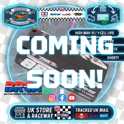 ABM - 1S Lipo HV GT12 Car Battery 8800mah 3.8V 130C (5mm Bullets) (Shorty L92.5mm, W46.9mm, H18.5mm) BRCA Approved - ABM20011